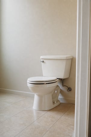 Vintage Apartment Bathroom Toilet in Portrait Orientation