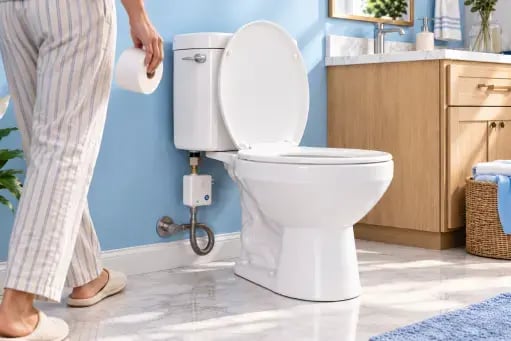 A User Enters the Bathroom