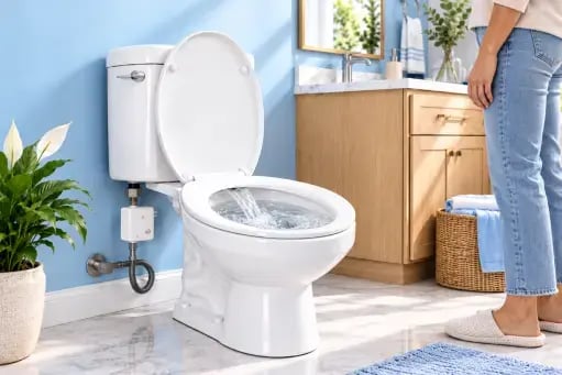 The Toilet Receives Water Normally