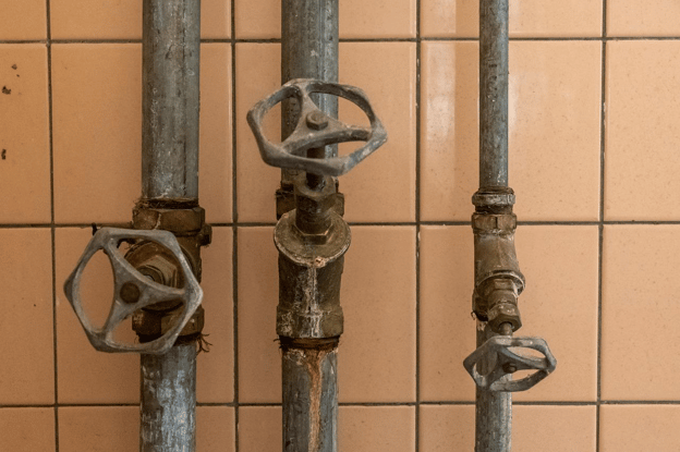 Old Exposed Pipes and Valves