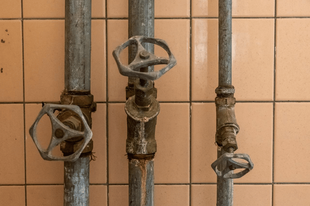 Old Exposed Pipes and Valves